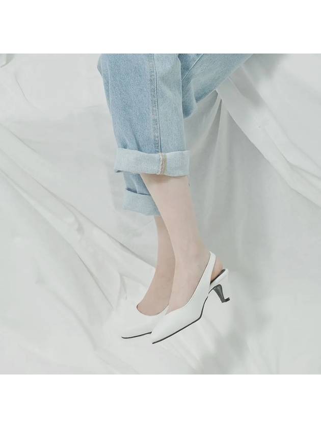 플로리다스튜디오 달리아 스틸레토 5cm 슬링백 그레이스화이트