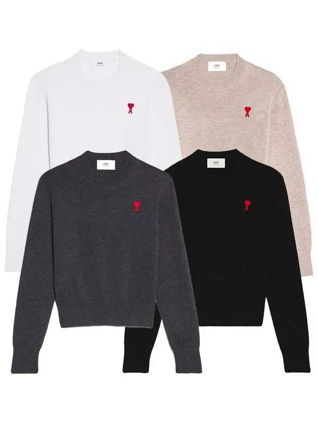 AMI 아미 하트로고 메리노울 스웨터 여성용 FKS001.001