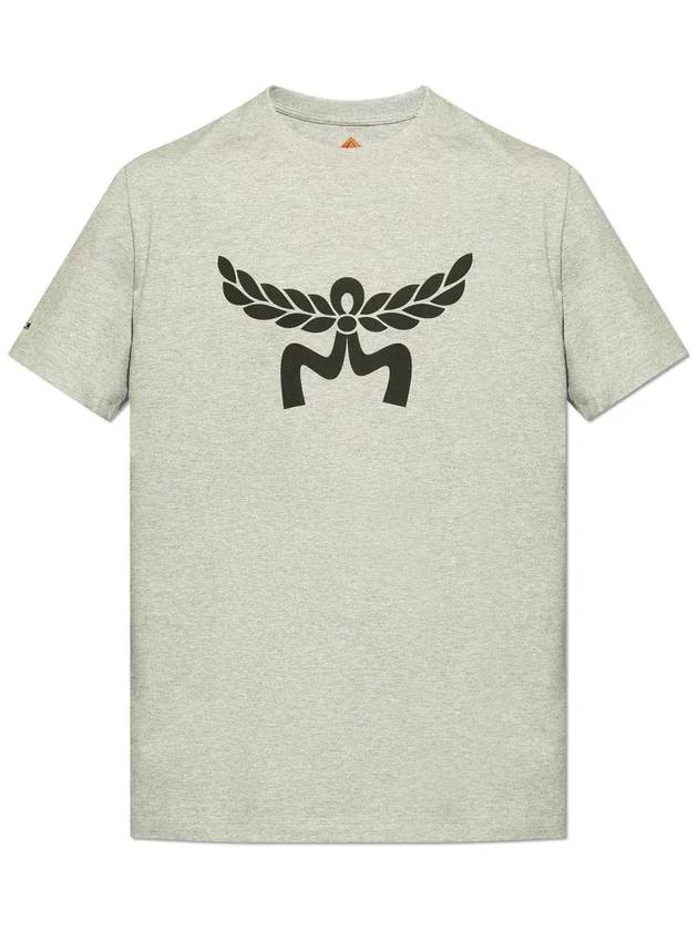 MCM 로고 프린트 크루넥 티셔츠 MHTESMM05ET0_MELANGEGREY