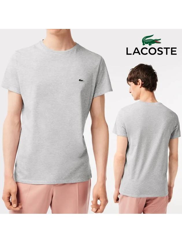 라코스테 피마 크루넥 기본 저지 탑 반팔티셔츠 Grey Chine CCA