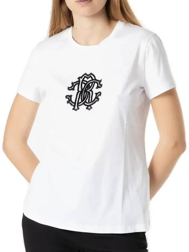 Roberto Cavalli 장식 로고 크루넥 티셔츠 HQR653JD060_00053