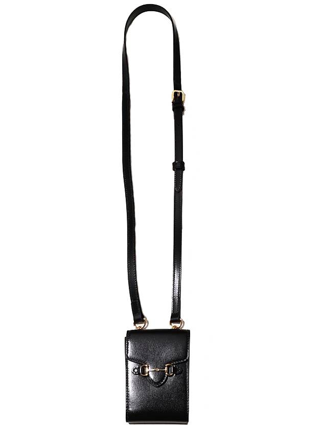 구찌 1955 홀스빗 스트랩 카드 지갑 블랙