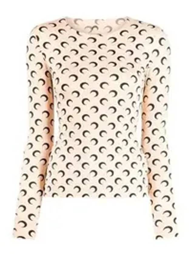 마린세르 크레센트 문 로고 긴팔 티셔츠 베이지