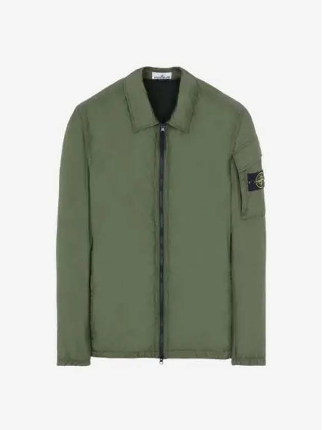 스톤 아일랜드 10223 크링클랩스 나일론 가먼트 다이드 오버셔츠 올리브 그린 22FW Stone Island 10223 Crinkle Reps Nylon Garment Dyed Overshirt Olive Green 22FW
