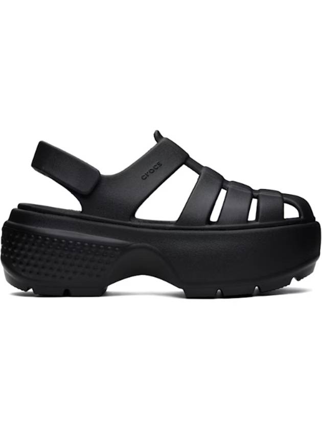 Black Stomp Fisherman Sandals 251209F124000