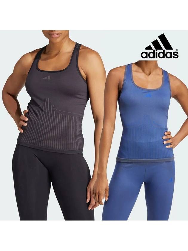아디다스 나시 여성 에어로니트 탱크 탑 티셔츠 블랙 섀도우네이비