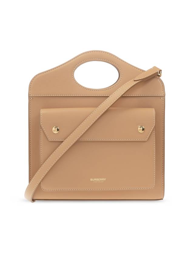 22SS 버버리 탑스티치 포켓 숄더 백 베이지