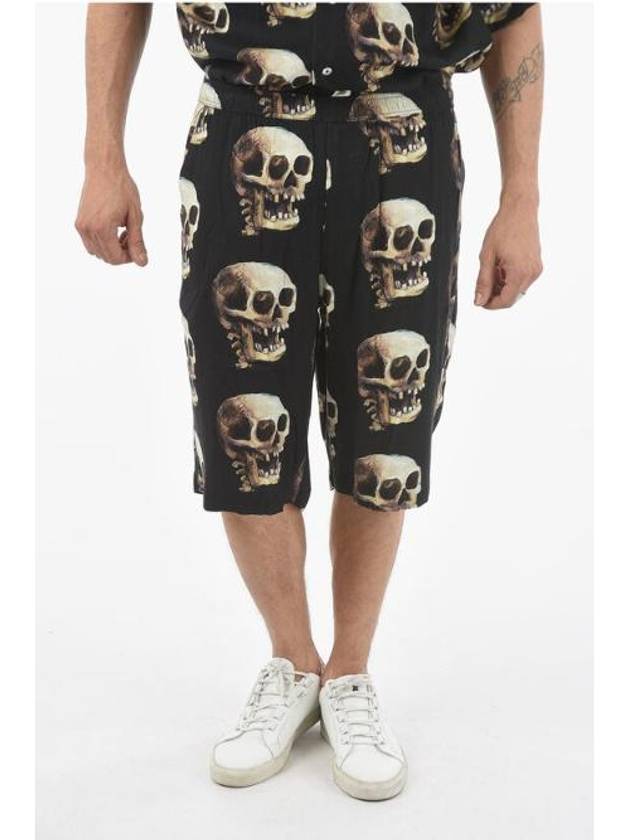 NB22 ENDLESS JOY 남성 숏팬츠 Skulls Printed Drawstring Waist Shorts