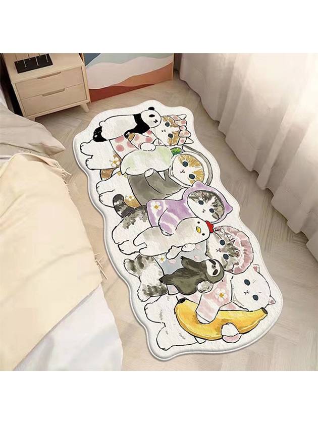 포유매트 고양이남매 침실 극세사러그
