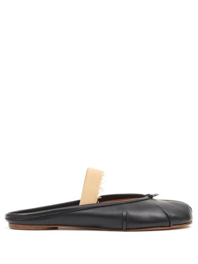 메종마르지엘라 레더 타비 플랫 블랙