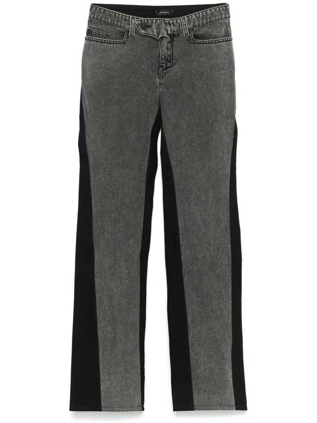 Mugler Bi-Tone Black Straight Leg Jeans