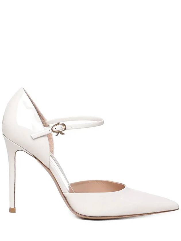Gianvito Rossi 버클 스트랩 포인티드 토 펌프스 G4037815RICVER_VERNICEOFFWHITE