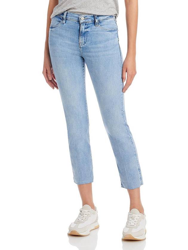 여성용 라이트 워시 미드라이즈 스트레이트 레그 진 Womens Light Wash Mid rise Straight Leg Jeans