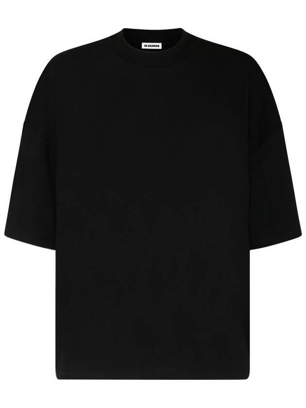 질샌더 클래식 크루넥 코튼 반팔 티셔츠 블랙