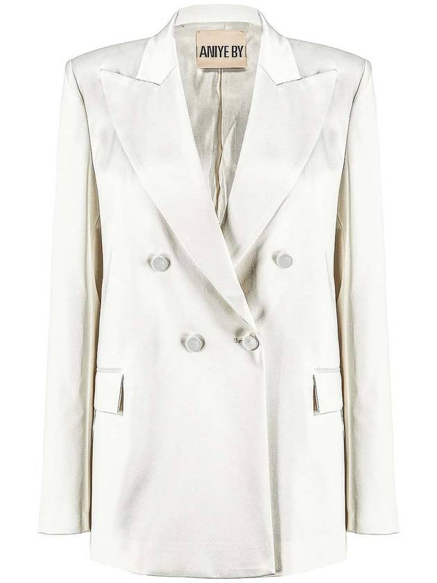 Aniye By White Duble Brested Lea Blazer