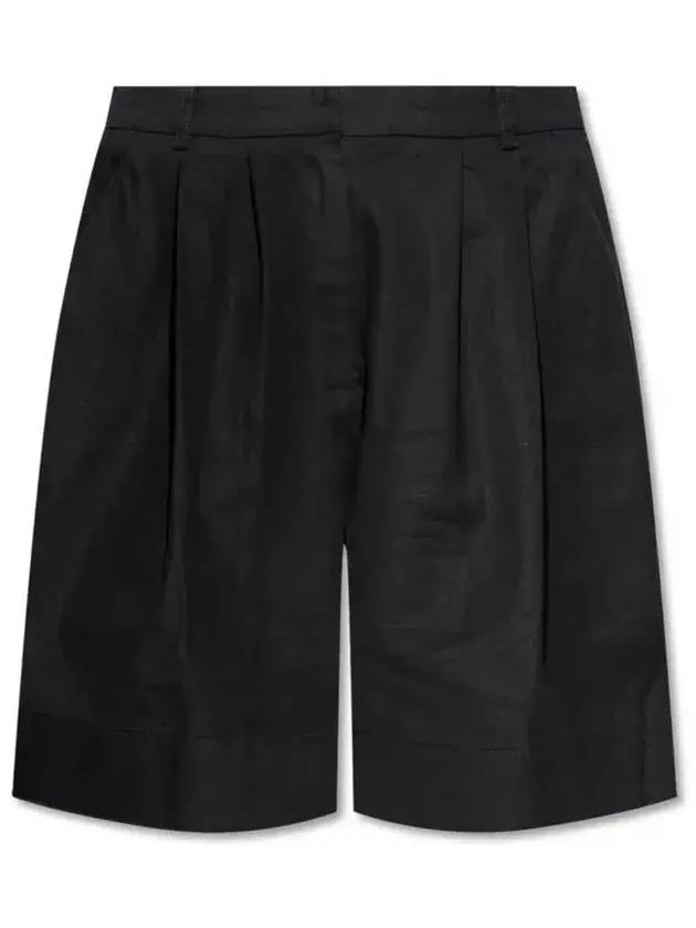 POSSE 테일러드 플리츠 하이웨이스트 반바지 PS11090_BLACK