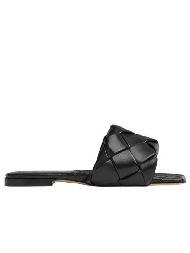 W 보테가 베네타 리도 플랫 샌들 블랙 W Bottega Veneta Lido Flat Sandal Black