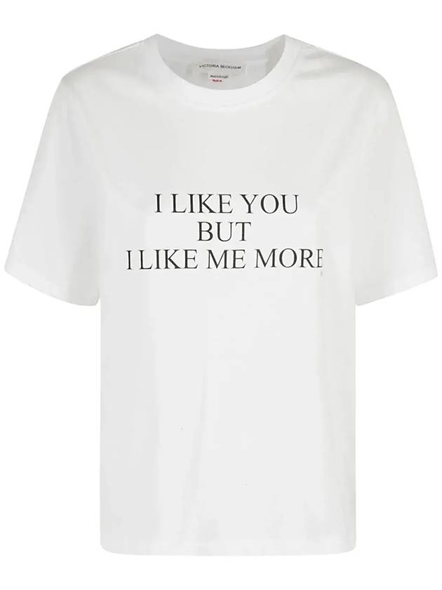 빅토리아 베컴 I Like You But I Like Me More 크루넥 티셔츠 1424JTS005948A_WHITE