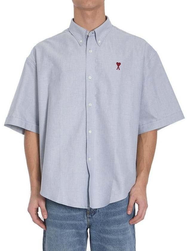 AMI Paris Ami de Coeur 로고 자수 반소매 셔츠