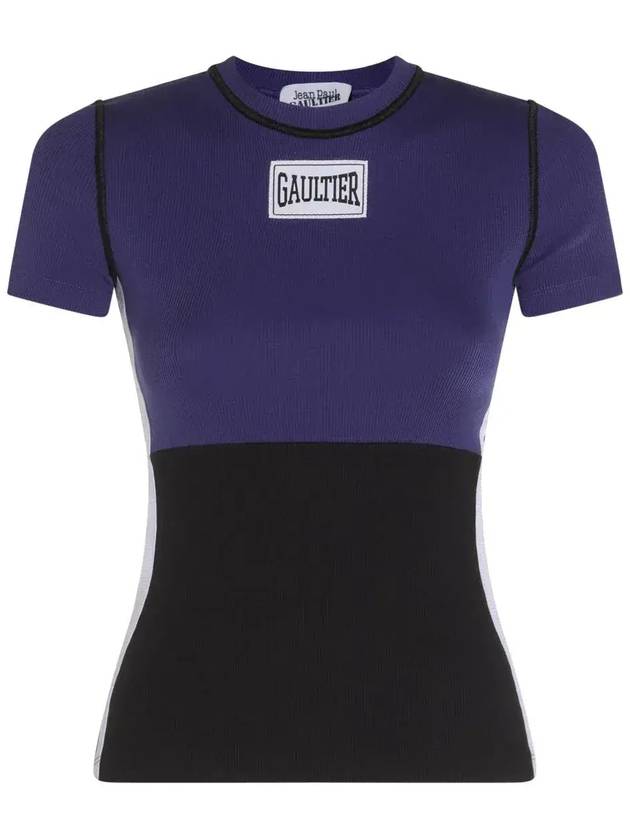 장 폴 고티에 로고 프린트 컬러 블록 티셔츠 TS119PJ088_5900