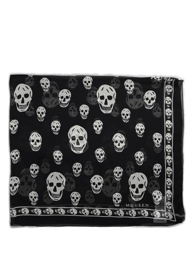 알렉산더 맥퀸 스컬 프린트 스카프 블랙