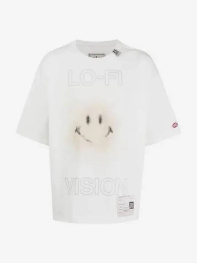 메종 미하라 야스히로 그래픽 프린트 코튼 티셔츠 화이트 Maison Mihara Yasuhiro Graphic Print Cotton T Shirt White