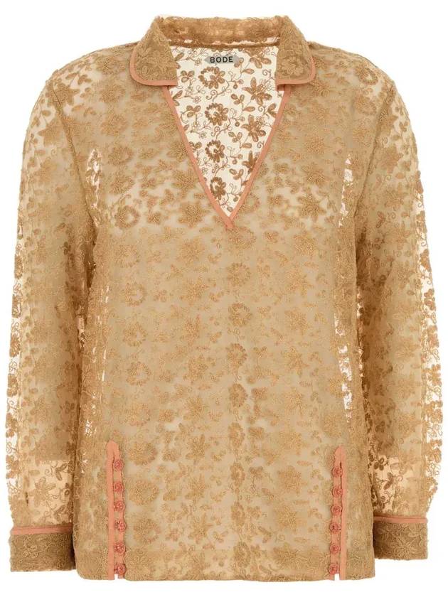 보드 플로럴 레이스 롱슬리브 탑 WRF24SH005_ECPNK