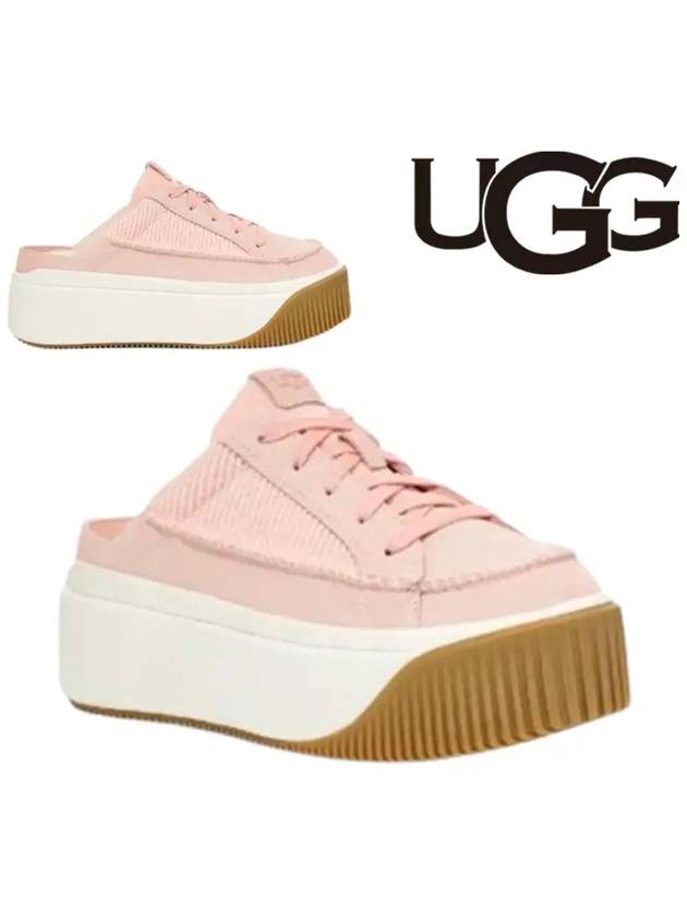 어그 슬리퍼 EZ 니트 패널 플랫폼 뮬 신발 핑크