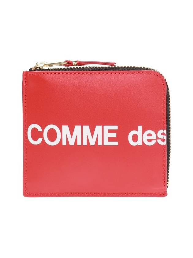 Comme des Garcons 지갑 로고 프린트 지퍼 지갑