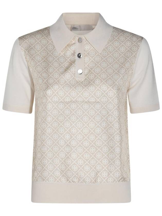 토리버치 여성 실크 프론트 PK 셔츠 크림