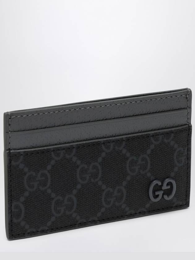 GUCCI Black/steel GG credit card holder
