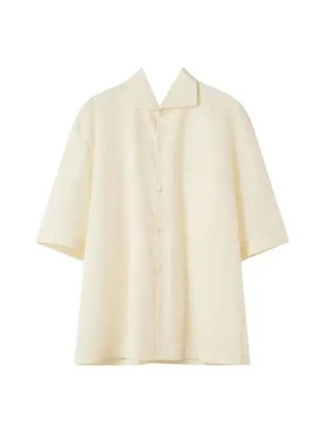 르메르 크레이프 코튼 칼라 셔츠 에크루 Lemaire Crepe Cotton Camp Collar Shirt Ecru