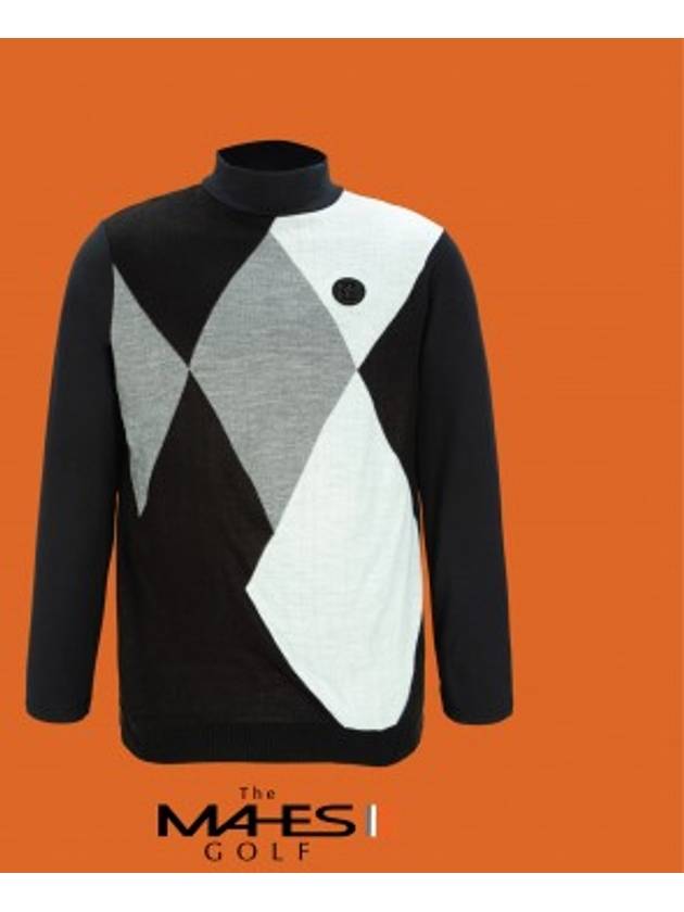 마헤스 남성 긴팔 티셔츠 블랙 오렌지라벨 기능성 하이브리드 니트폴라 GP70359