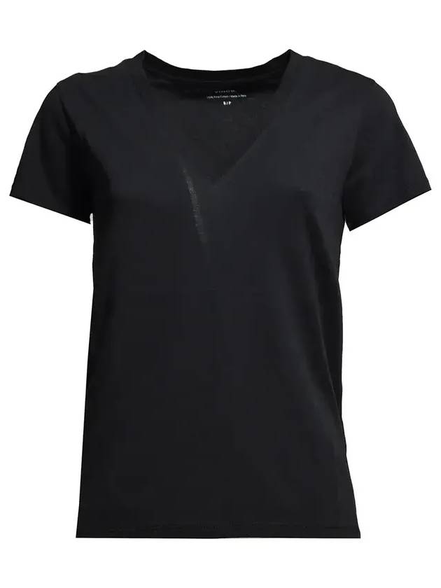 빈스 클래식 V넥 반팔 티셔츠 VR59283148_001BLK