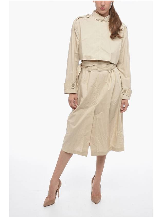 MM6 트렌치 모양 포플린 미디 드레스 MM6 TRENCH SHAPED POPELINE MIDI DRESS