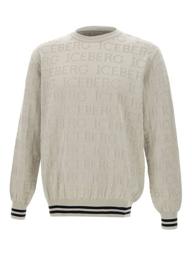 아이스버그 올오버 로고 크루넥 스웨터