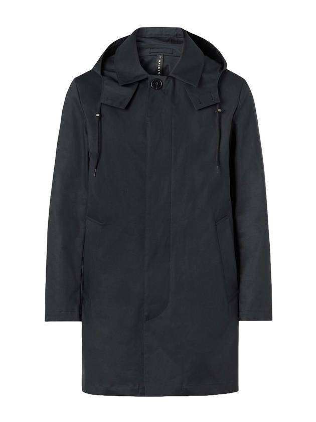 매킨토시 캠브릿지 본드 코튼 후드 트렌치코트 블랙