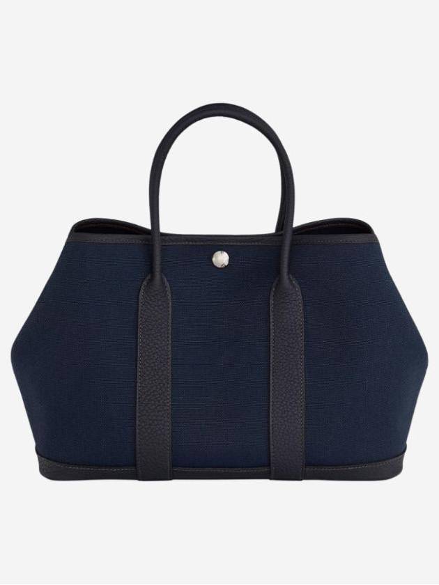 에르메스 가든 파티 30 토트 백 캔버스 마린