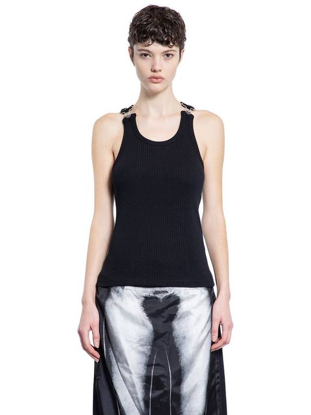 JEAN PAUL GAULTIER WOMAN BLACK T-SHIRTS & TANK TOPS