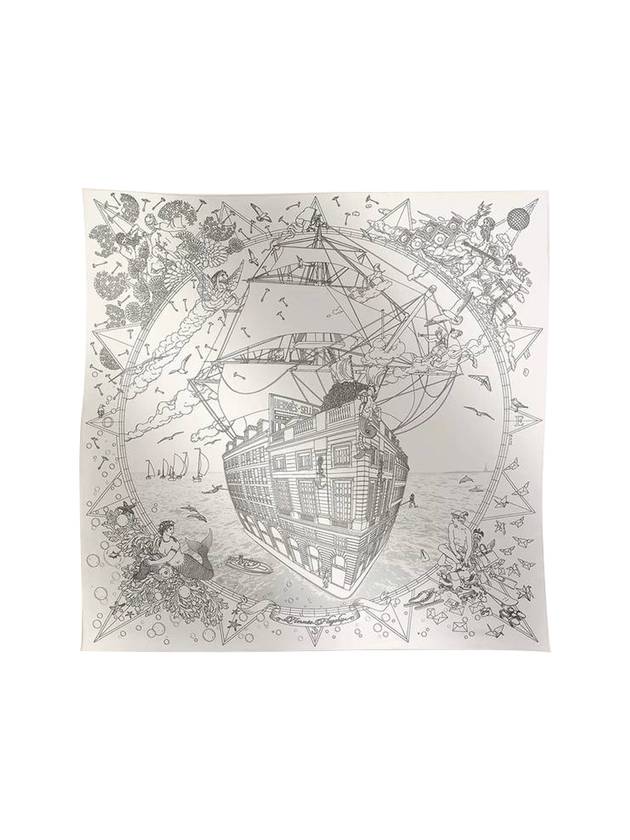 에르메스 플래그십 실크 90 스카프 화이트