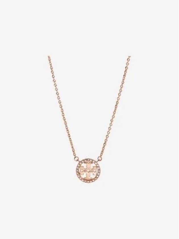 W 토리버치 밀러 파베 로고 델리케이트 네클리스 로즈 골드 크리스탈 W Tory Burch Miller Pave Logo Delicate Necklace Rose Gold Crystal