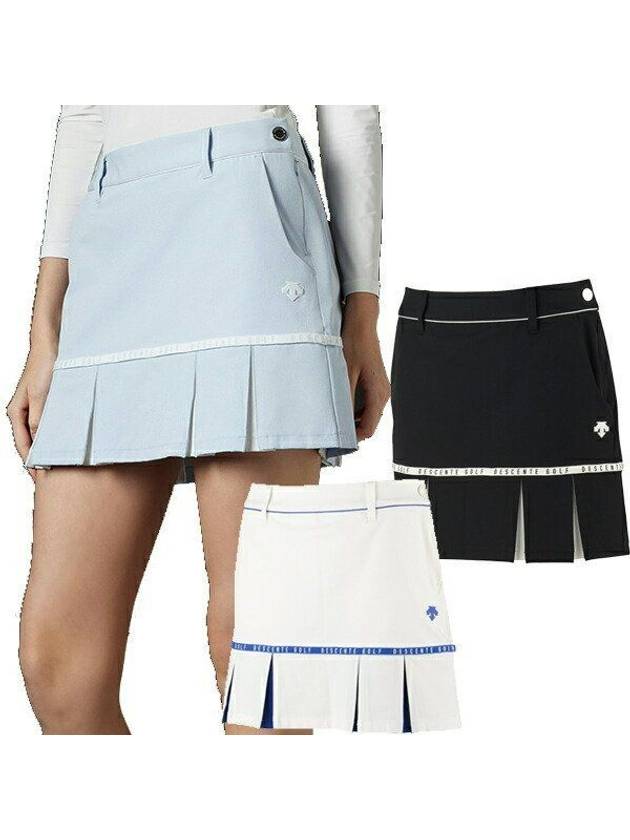 데상트 골프 멜란지 스트레치 박스 주름 스커트 치마 DGWVJE04 전 3색상