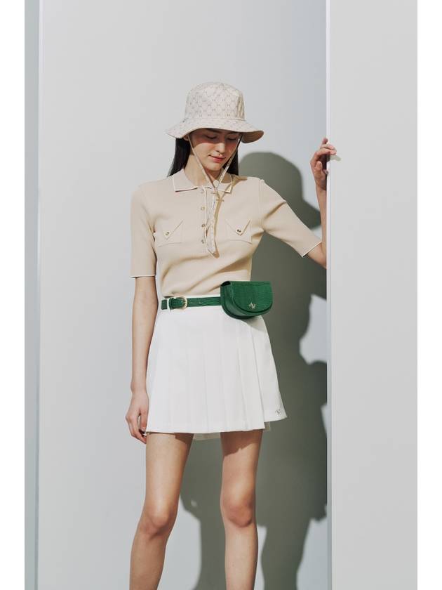 RIBBED T-COLLAR KNIT_BEIGE