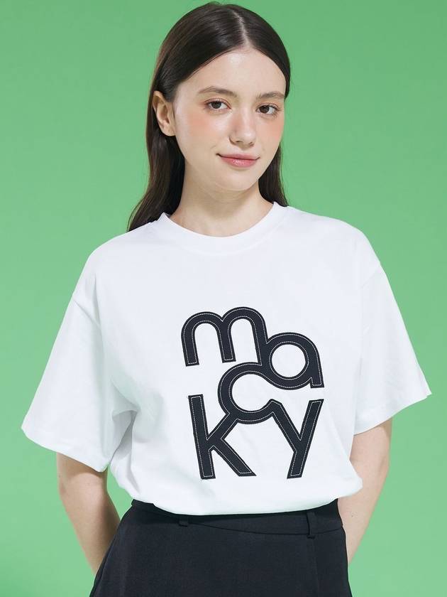 25SS 맥키 여성 딜라이트 반팔 티셔츠 화이트 MCSS125TP1WH