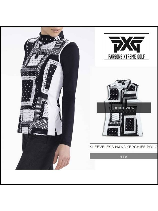 PXG 여성골프웨어 2022FW 뉴 행거치프 민소매 나시 골프 폴로 카라 티셔츠 SLEEVELESS HANDKERCHIEF POLO