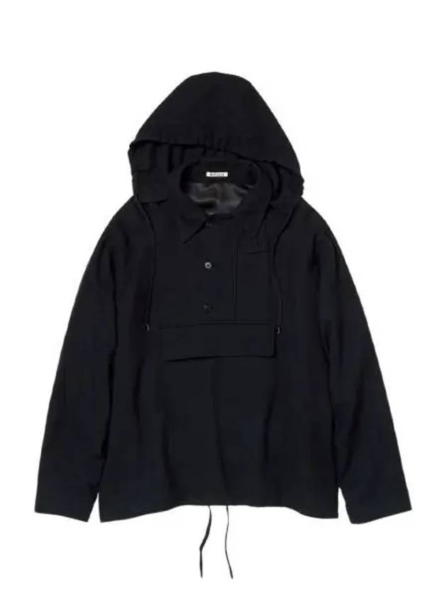 오라리 에어리 울 비엘라 P O 아노락 다크 네이비 Auralee Airy Wool Viyella P O Anorak Dark Navy