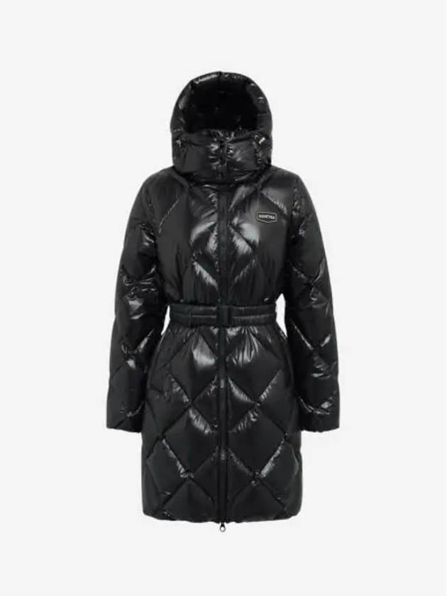 W 듀베티카 콘자 디테처블 후드 다이아몬드 퀼티드 롱 다운 자켓 블랙 W Duvetica Conza Diamond Quilted Long Down Jacket with Detachable Hood Black