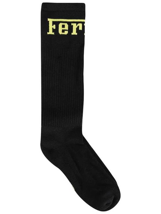 NB05 페라리 남성 양말 Ferrari 20007 COTTON BLEND WITH FERRARI LOGO Socks Black 20007 100