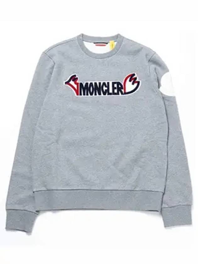 몽클레르 지니어스 2 로고 맨투맨 그레이