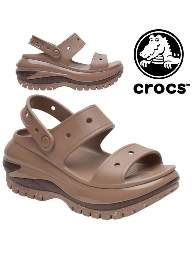 크록스 슬리퍼 메가 크러쉬 플랫폼 샌들 신발 브라운
